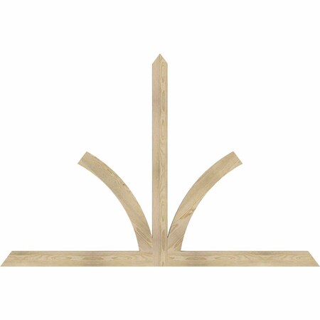 Ekena Millwork Richland Rough Sawn Timber Gable Bracket, Douglas Fir, 84"W x 56"H x 2"D x 4"F, 16/12 Pitch GBW084X56X0204RIC00RDF